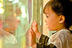 child-by-window