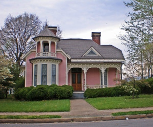 pink victorian house