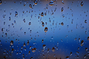dreary rainy day on a window
