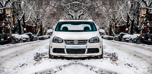 frozen car in the snow