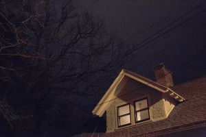 roof of house in the dark