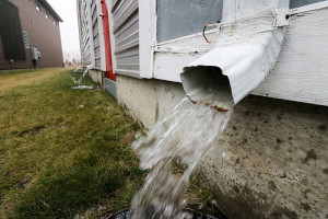 gutters draining close to the foundation