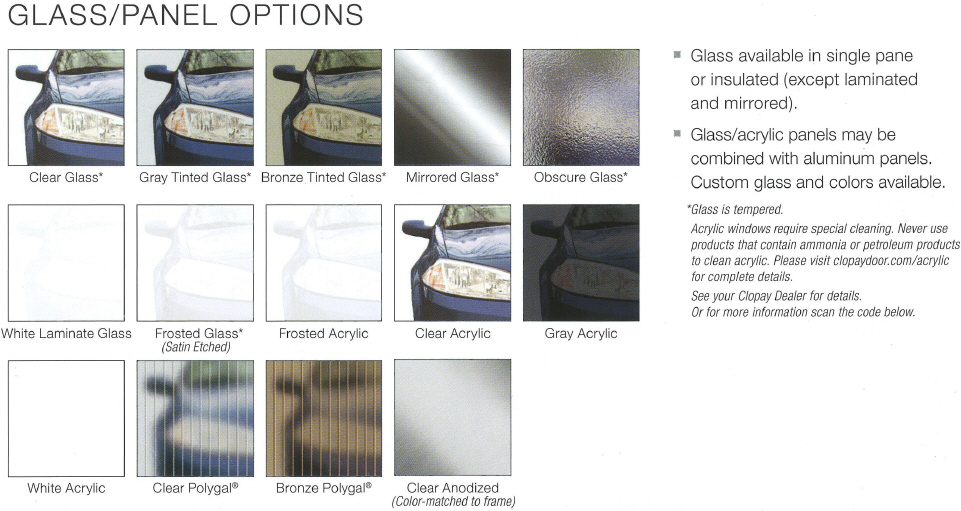 Avante Aluminum Collection - 17-AV Avante - Glass Panel Options