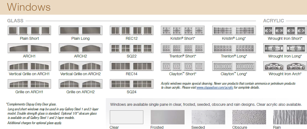 Windows - Gallery 1 Sided Steel - 7 Short Panel and 8 Long Panel