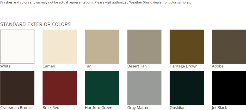 Exterior Options - Standard Exterior Colors - Signature edited