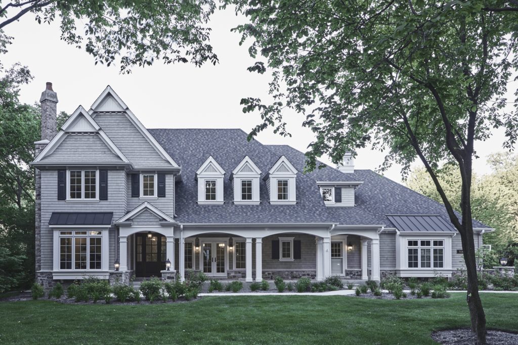 JW Siteline Gray house w-white windows w-grids