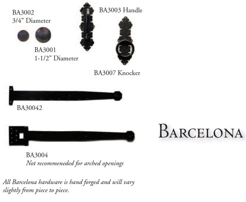 Carriage House Door Comany - Barcelona Hardware