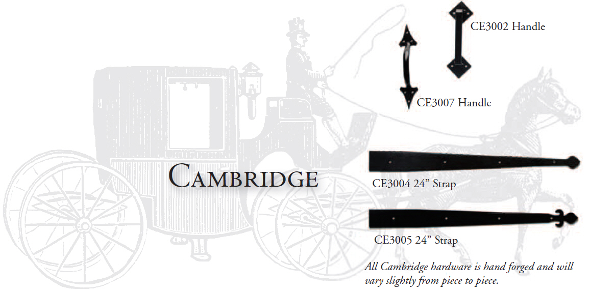 Carriage House Door Comany - Cambridge Hardware with horses