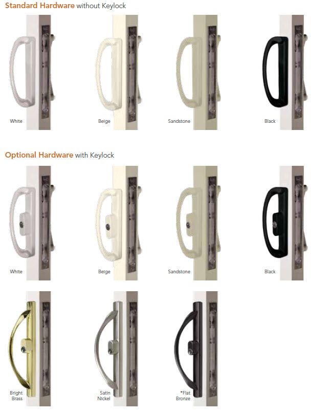 Aspect Patio Door Hardware finishes