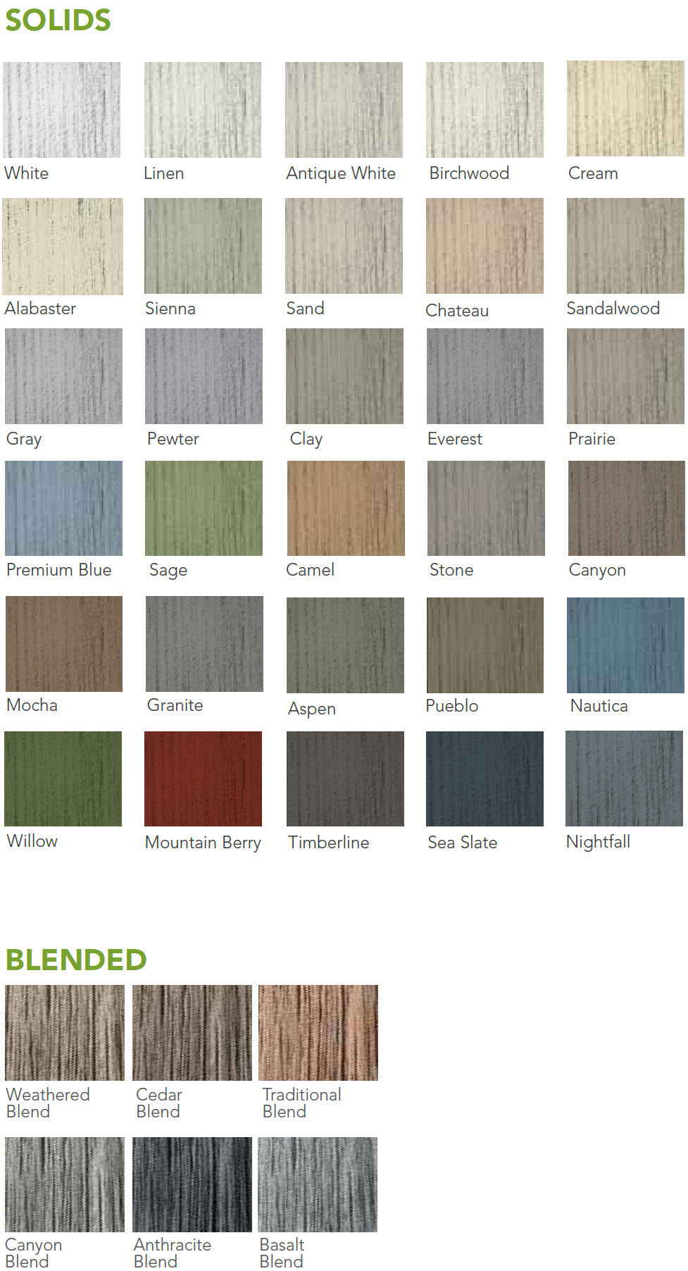 Timberbay colors